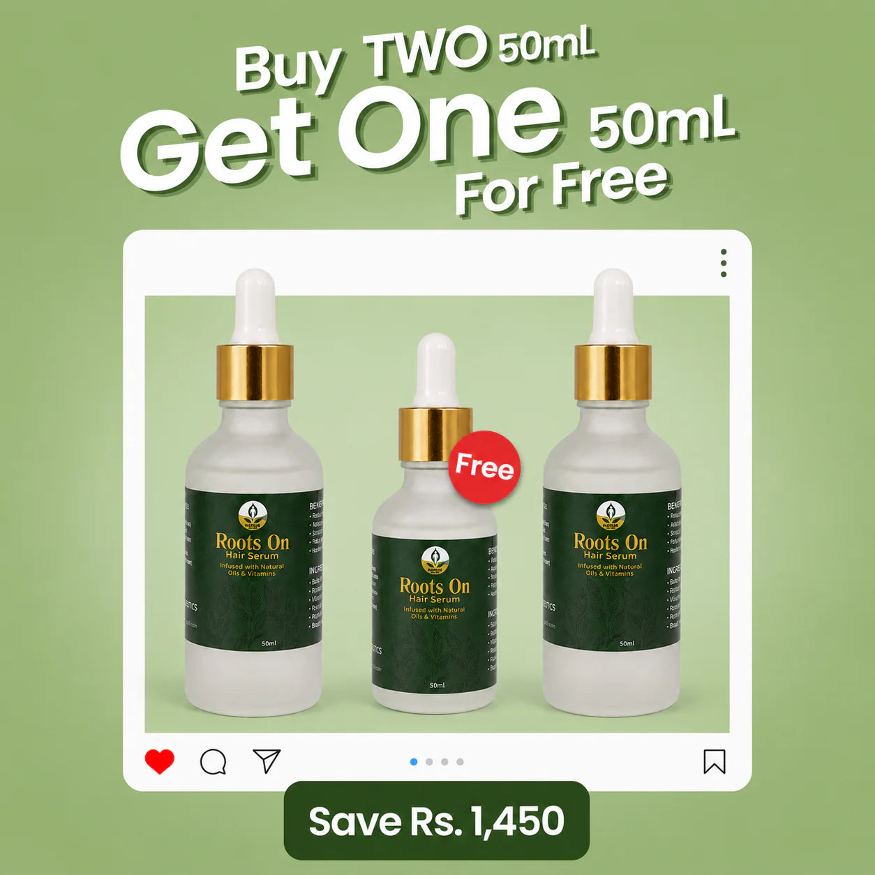 Buy 2 ROOTS ON + Get 1 FREE